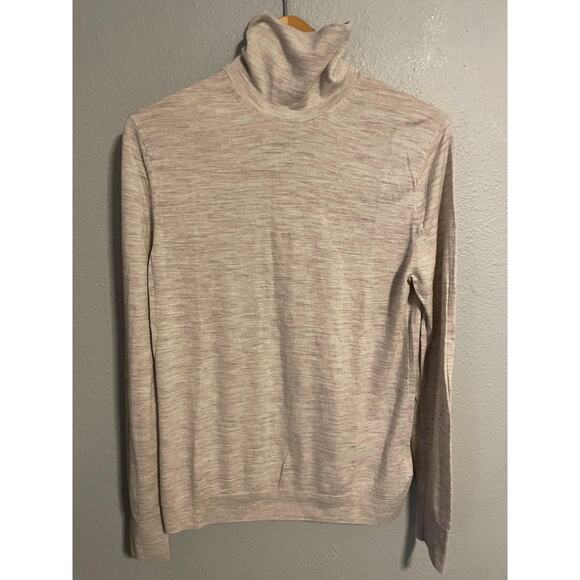 COS Sweater Womens Small Beige 100% Wool Turtleneck Lightweight Pullover Top - Picture 1 of 7